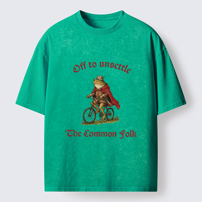 Magmoo Frog King Funny Washed T-Shirt-Magmoo