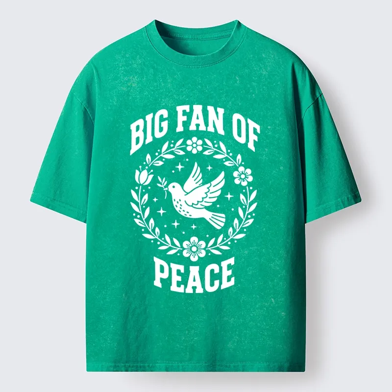 Magmoo Circle of Flower Peace Dove Washed T-Shirt-Magmoo