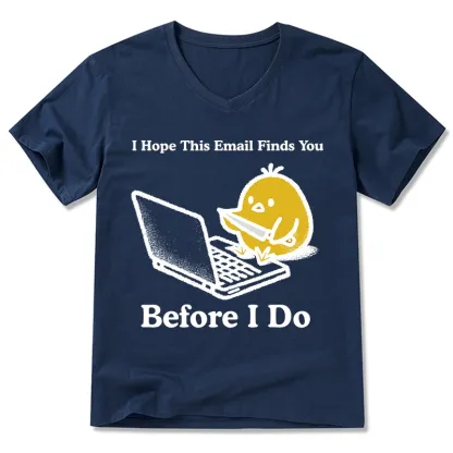 Magmoo Chicken Knife Email Meme V-Neck Classic T-Shirt-Magmoo