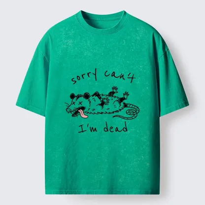 Magmoo Opossum Dead Mode Funny Life Washed T-Shirt