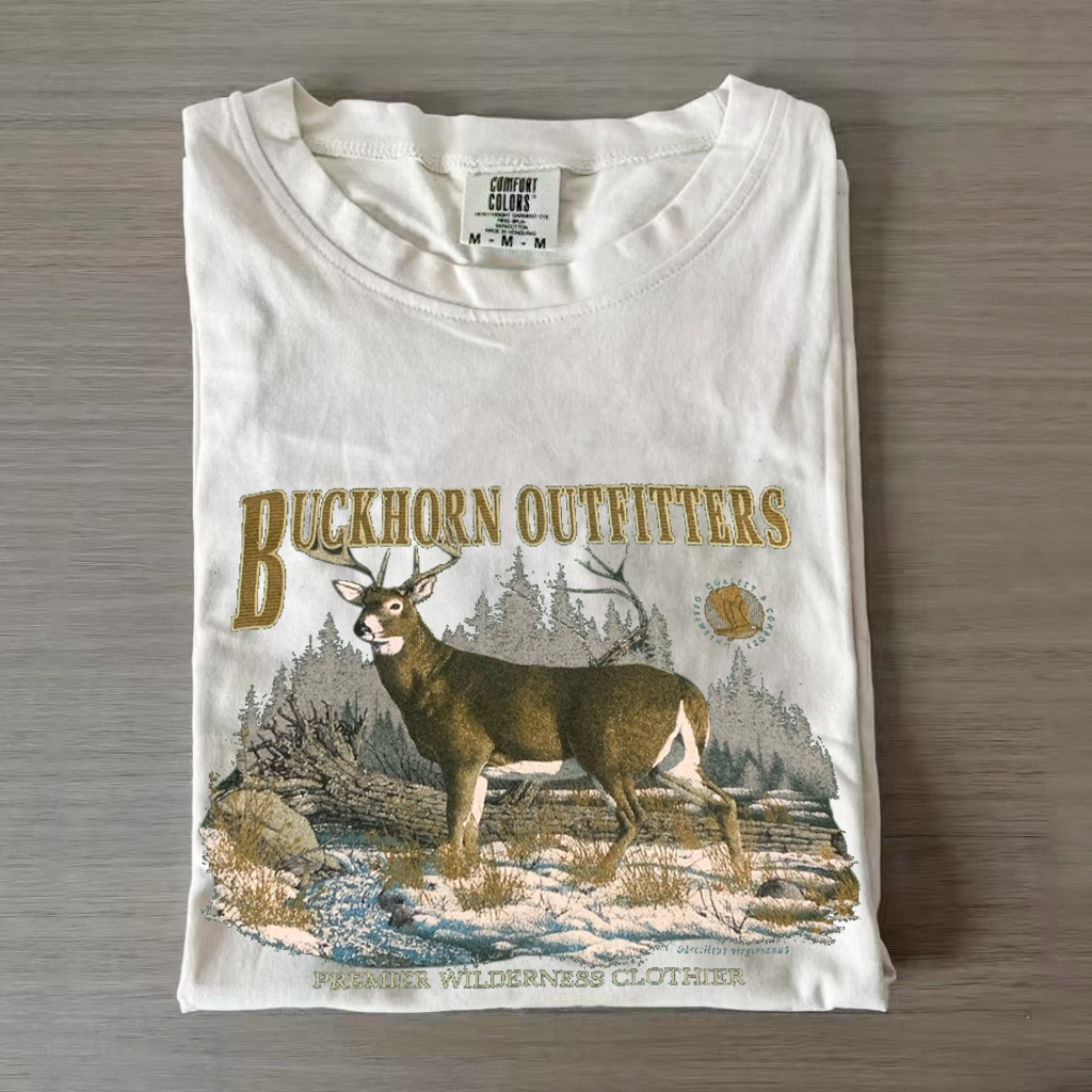 Vintage 90's Whitetail Deer Buckhorn T-Shirt-Magmoo