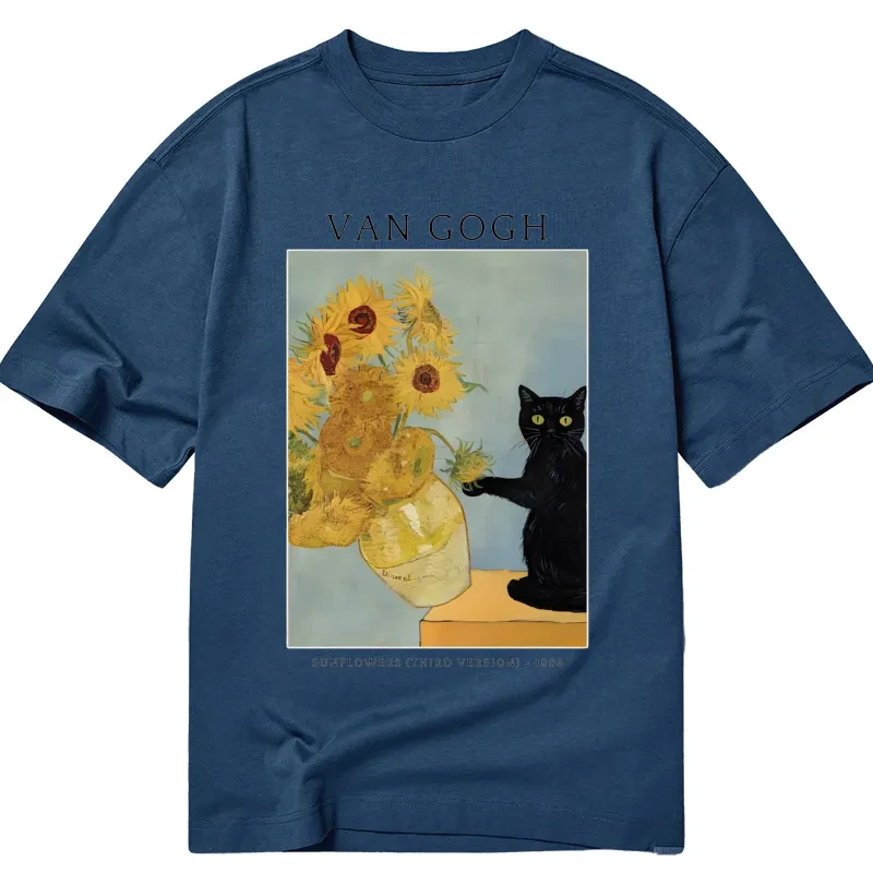 Magmoo Black Cat With Sunflowers Classic T-Shirt