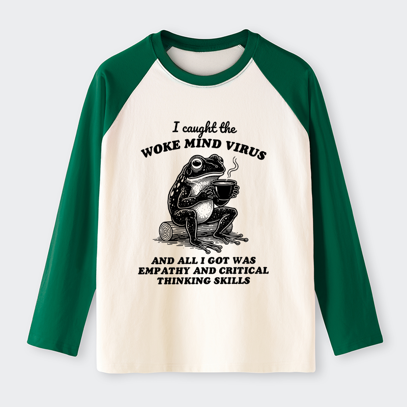 Magmoo Awakened Thinking Virus Frog Raglan Long Sleeve T-shirt