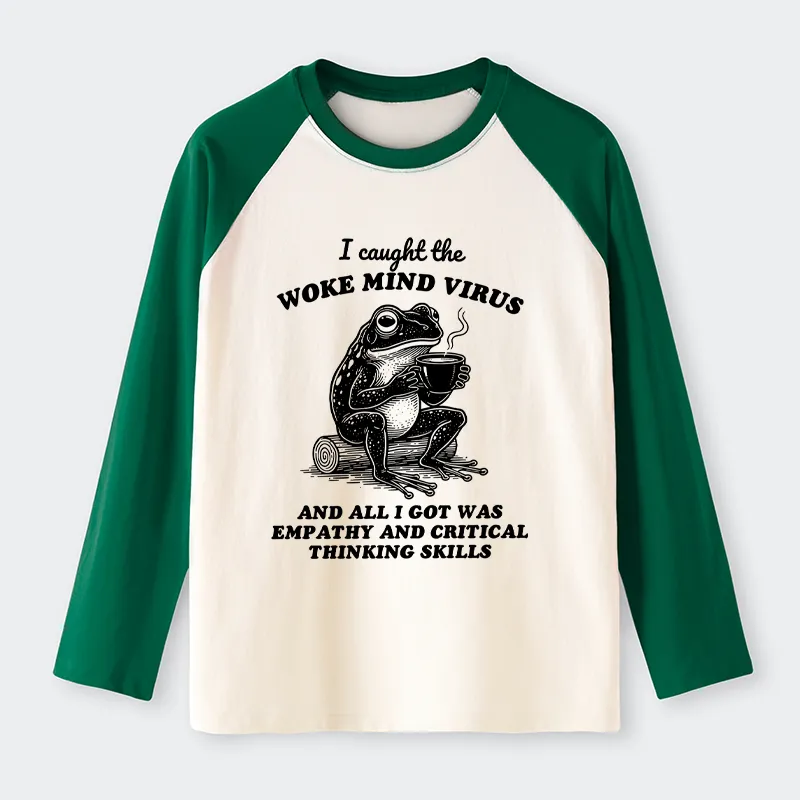 Magmoo Awakened Thinking Virus Frog Raglan Long Sleeve T-shirt