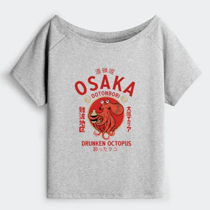 Magmoo Drunken Octopus Japan Off Shoulder T-Shirt