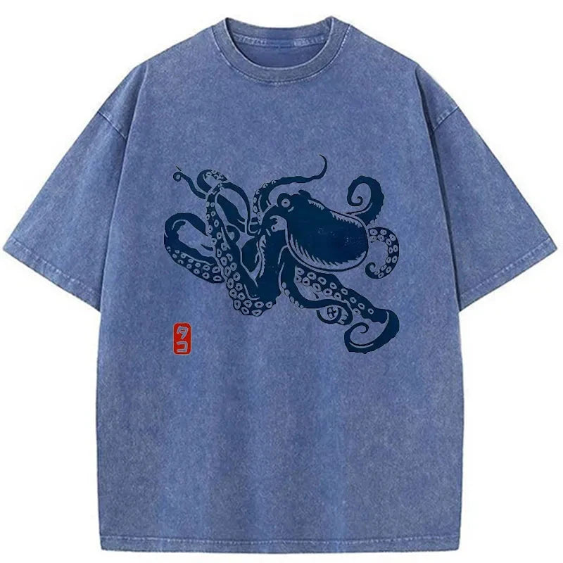 Magmoo Japanese Octopus Washed T-Shirt