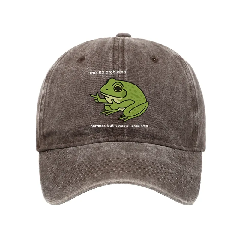 Magmoo Stupid Frog Meme Washed Cap