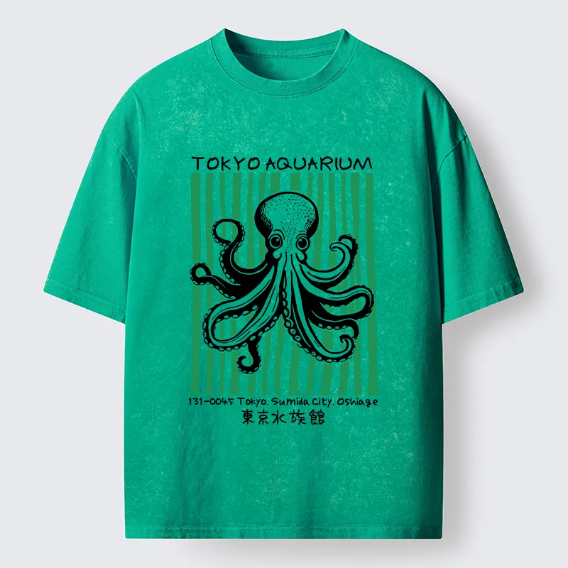 Magmoo Cute Tokyo Octopus Washed T-Shirt
