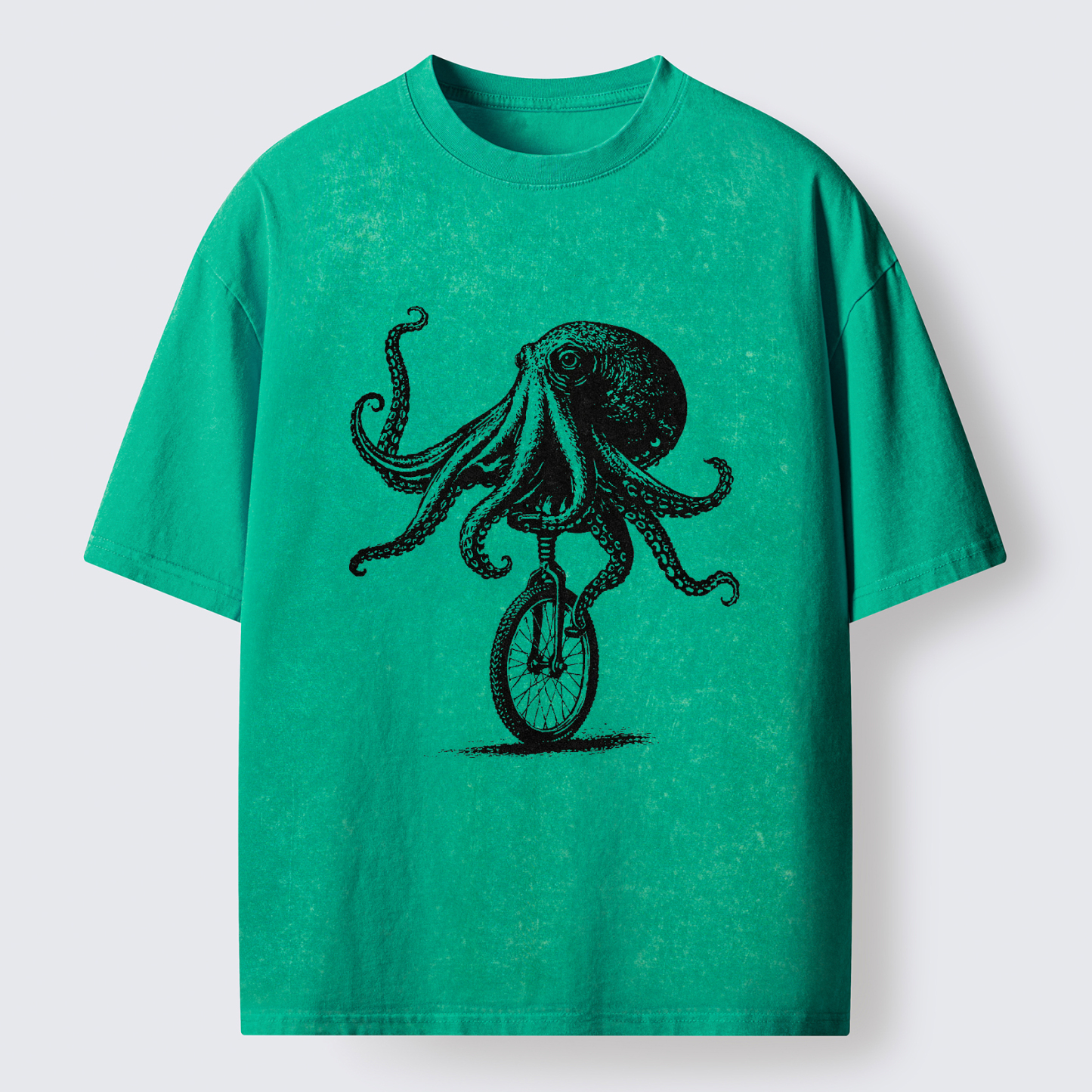Magmoo Octopus On A Unicycle Washed T-Shirt