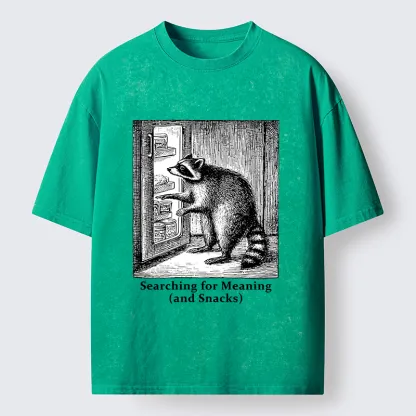 Magmoo Raccoon Searching For Items Washed T-Shirt