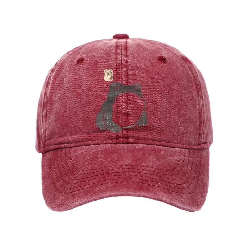 Magmoo Matsumoto Hoji Woodblock Print Frog Washed Cap