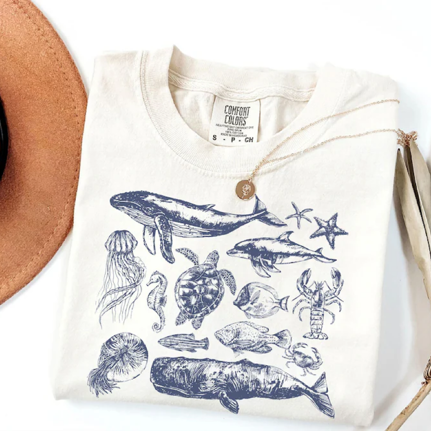 Vintage 90s Sea Animals T-Shirt