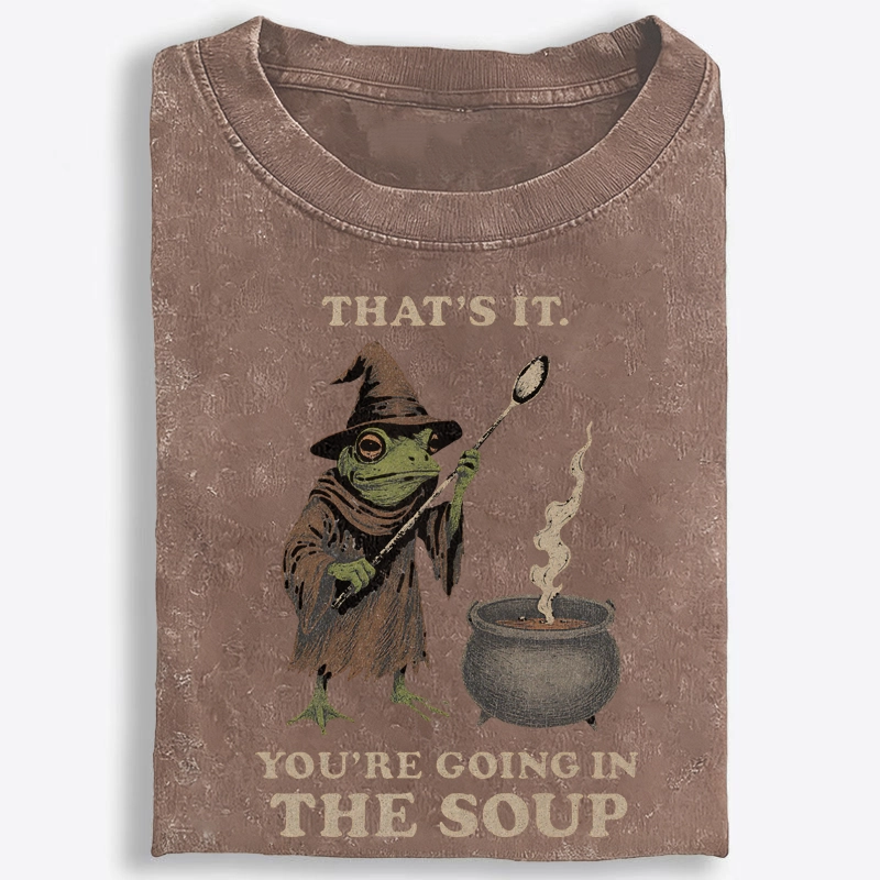 Witchy Frog Soup Threat Retro Washed T-Shirt
