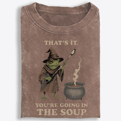 Witchy Frog Soup Threat Retro Washed T-Shirt