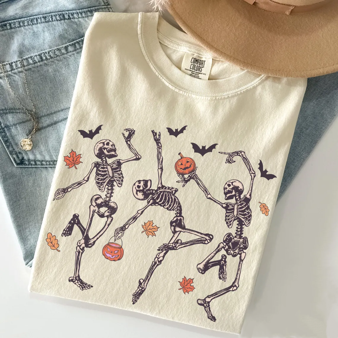 Comfort Colors Dancing Skeleton Halloween T-Shirt