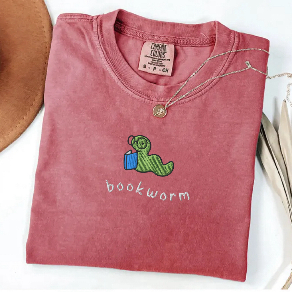 Bookworm Embroidered T-shirt