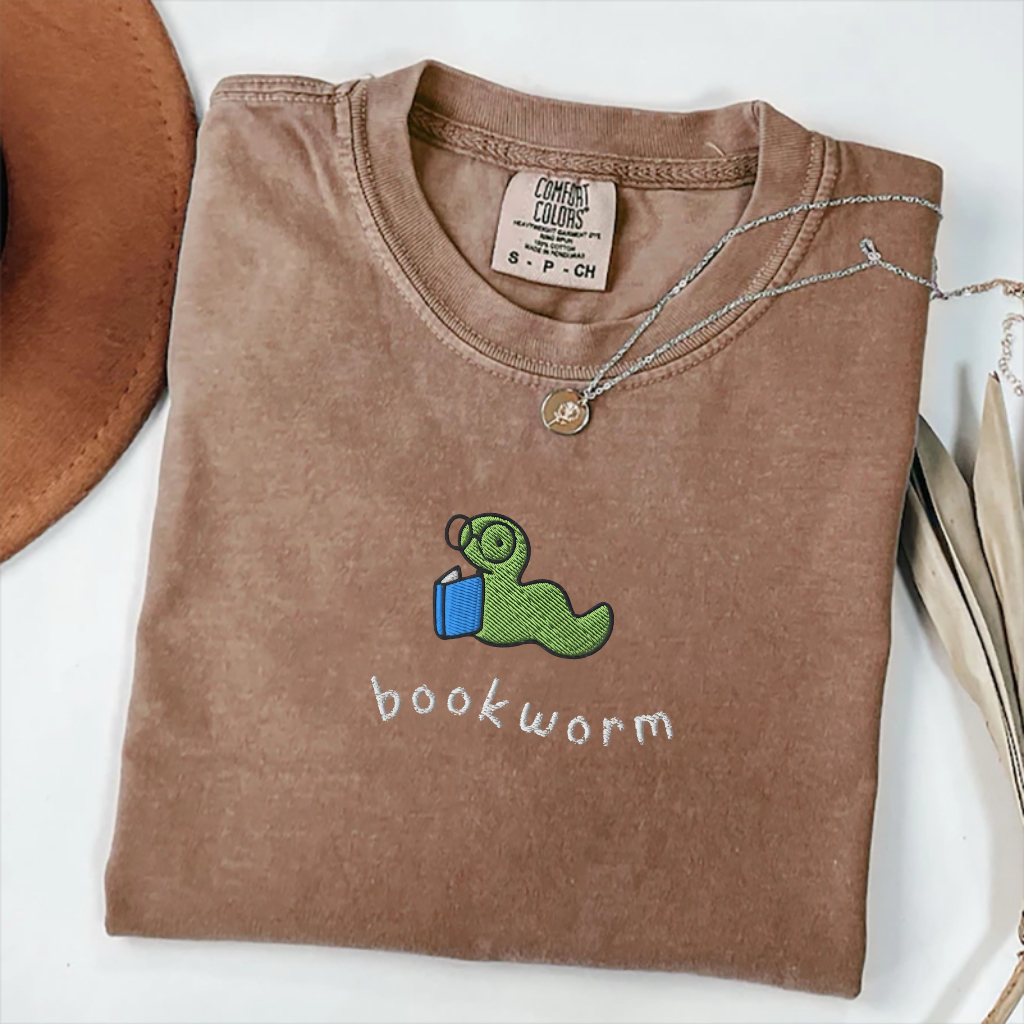 Bookworm Embroidered T-shirt