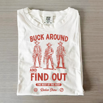 Buck Around Cowboys Western T-shirt-Magmoo