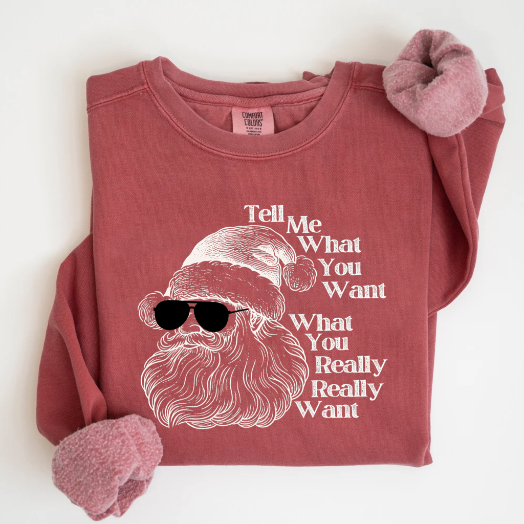 Christmas Tell Me What You Want Santa T-shirt