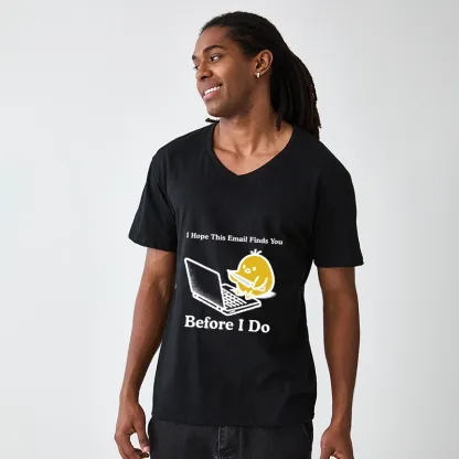 Magmoo Chicken Knife Email Meme V-Neck Classic T-Shirt-Magmoo