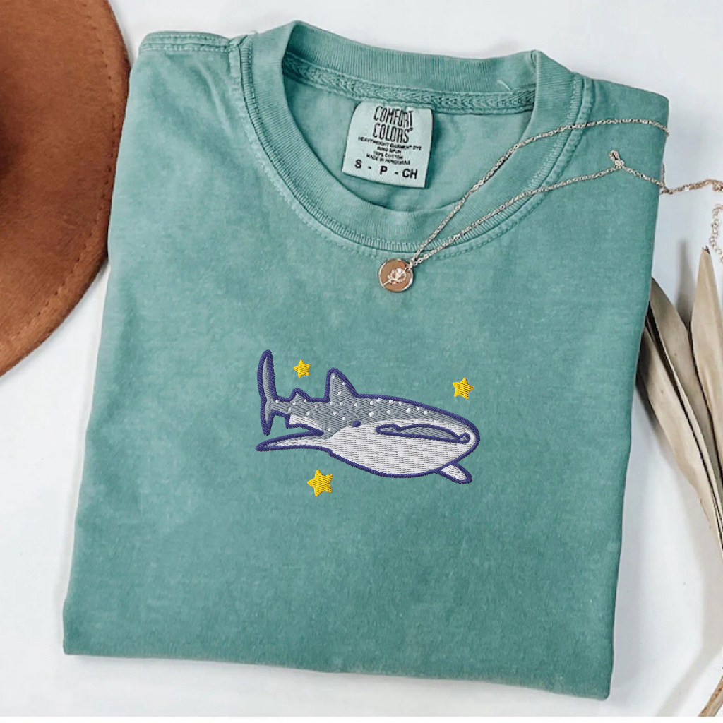 Whale Shark Embroidered T-shirt