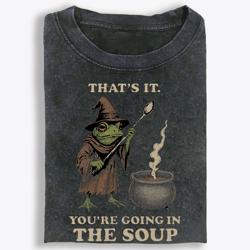 Witchy Frog Soup Threat Retro Washed T-Shirt