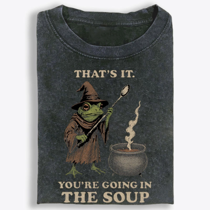 Witchy Frog Soup Threat Retro Washed T-Shirt