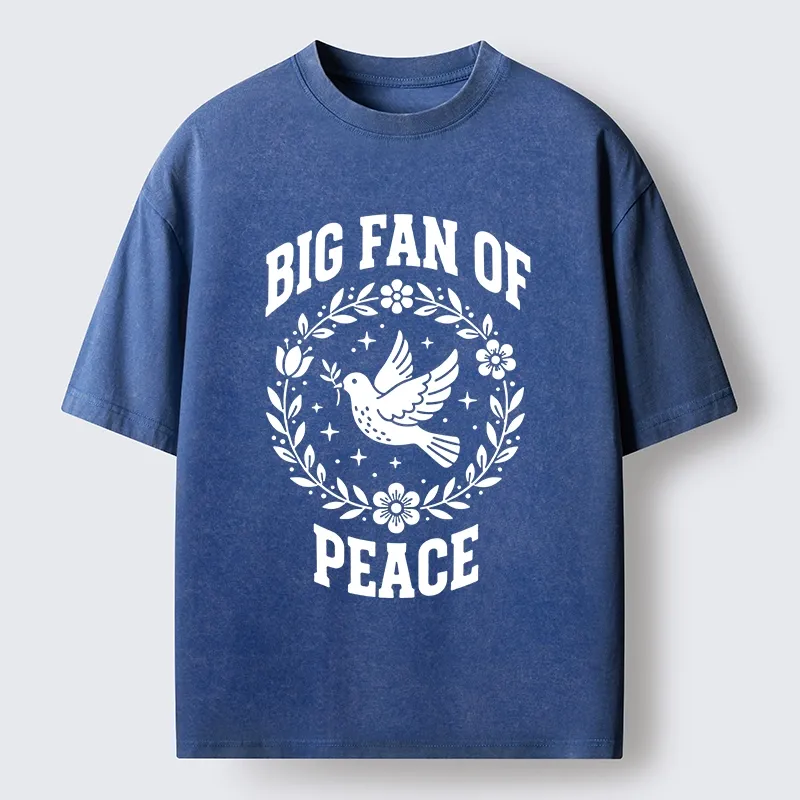 Magmoo Circle of Flower Peace Dove Washed T-Shirt-Magmoo