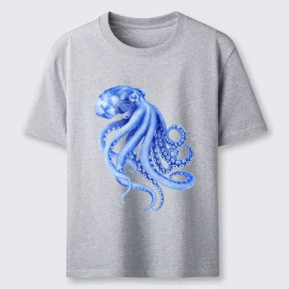 Magmoo Retro Blue Octopus Classic T-Shirt-Magmoo