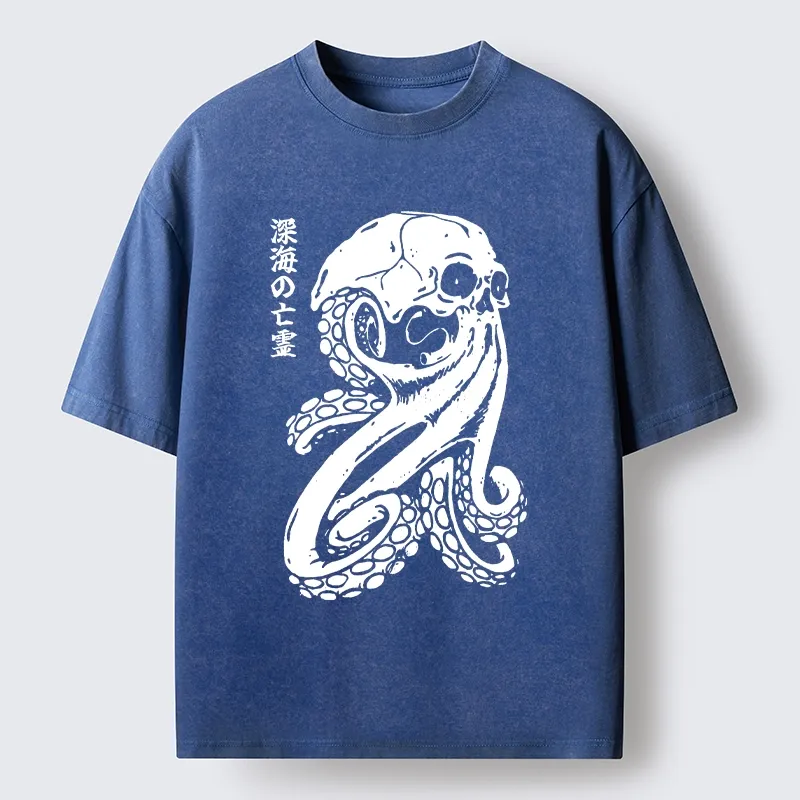 Magmoo Octopus Of The Deep Ghost Washed T-Shirt