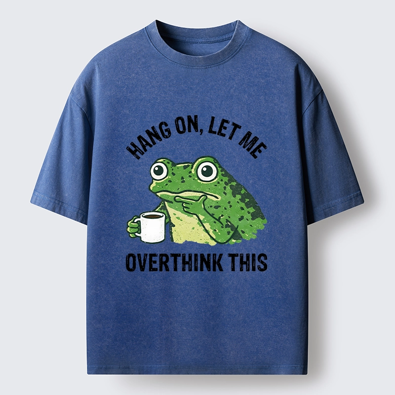Magmoo Overthinking Frog With Coffee Washed T-Shirt