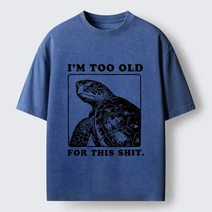 Magmoo Turtle I Quit Meme Energy Washed T-Shirt-Magmoo
