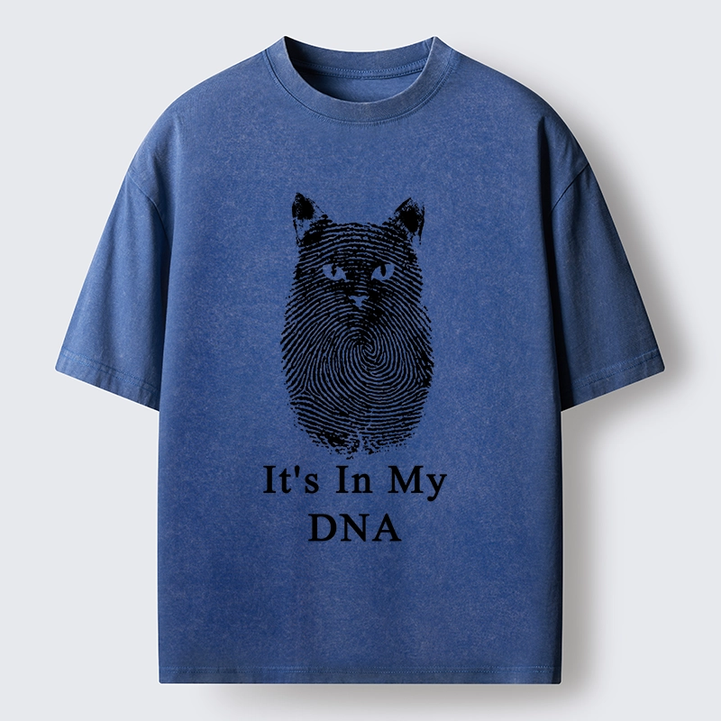 Magmoo Fingerprint Cat DNA Print Washed T-Shirt