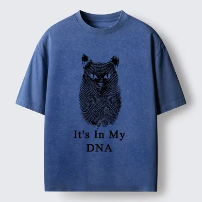 Magmoo Fingerprint Cat DNA Print Washed T-Shirt