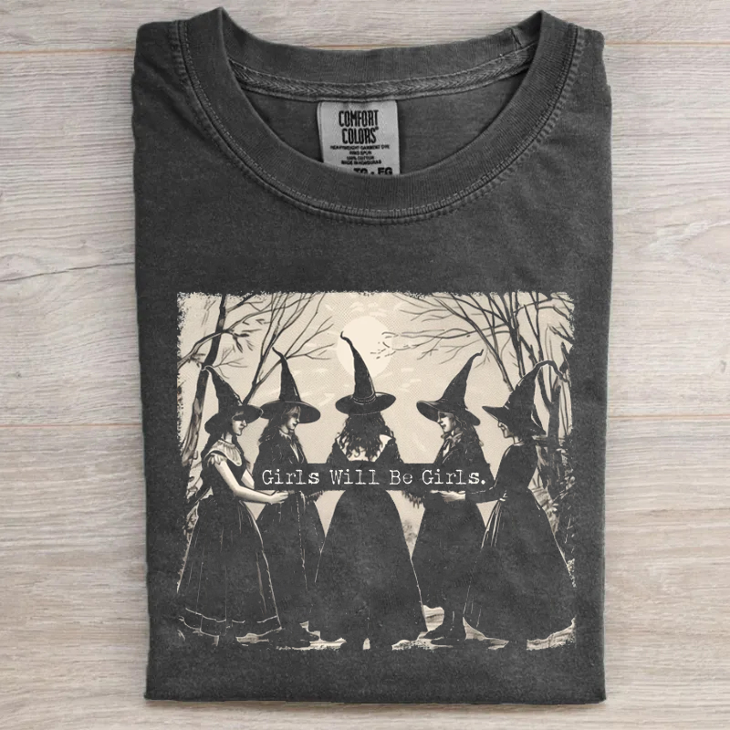 Comfort Colors Girls Will Be Girls Witch T-shirt-Magmoo
