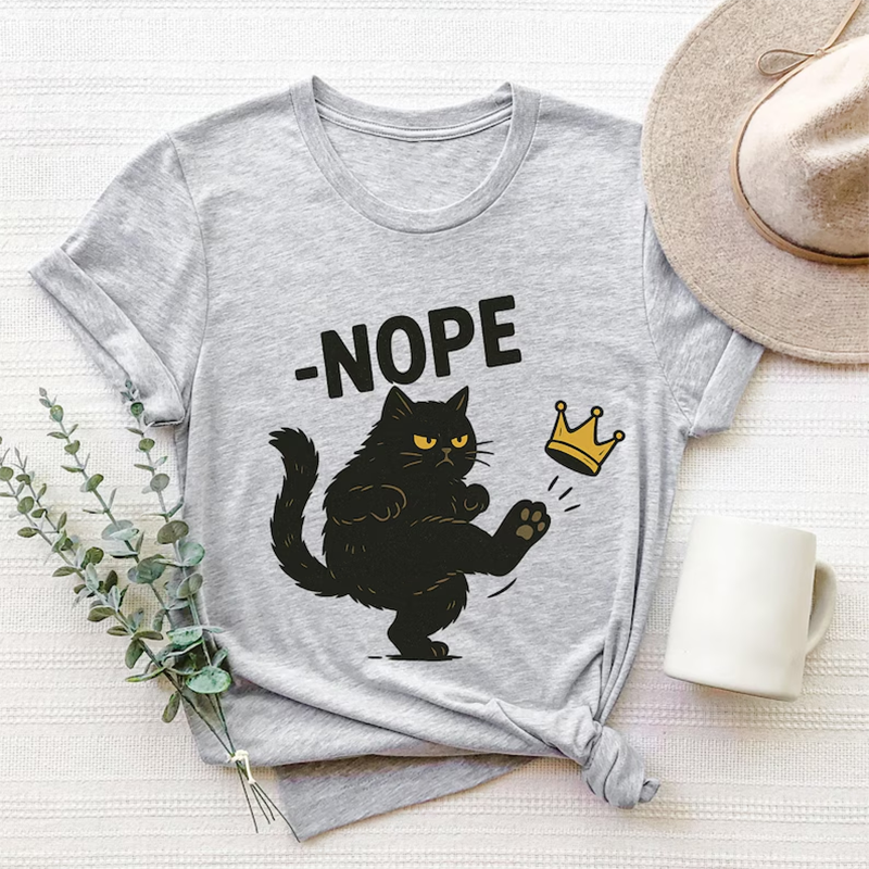 No Kings in America Black Cat T-shirt-Magmoo