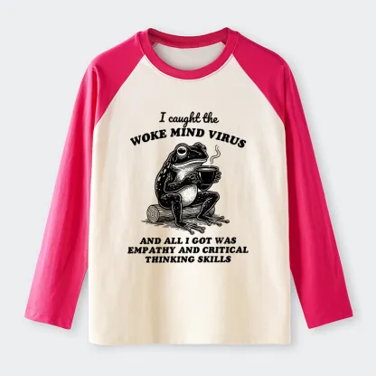 Magmoo Awakened Thinking Virus Frog Raglan Long Sleeve T-shirt
