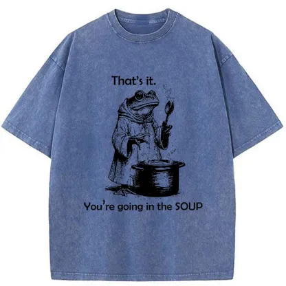 Magmoo frog Is Making Soup Washed T-Shirt