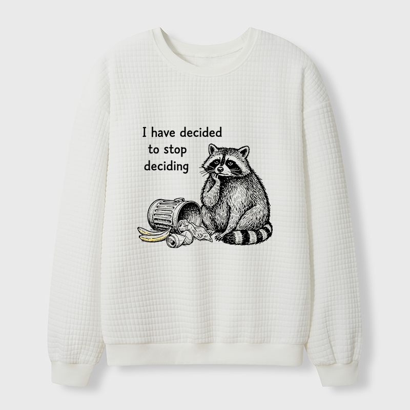 Magmoo Raccoon Stops Making Choices Waffle Sweatshirt