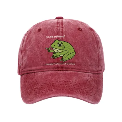 Magmoo Stupid Frog Meme Washed Cap