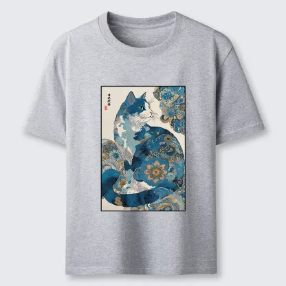 Magmoo Japanese Ukiyo-e Flowers Cat Classic T-Shirt