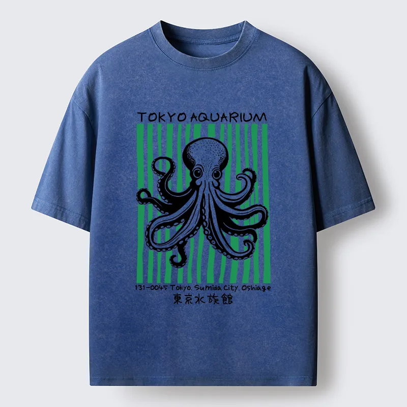 Magmoo Cute Tokyo Octopus Washed T-Shirt