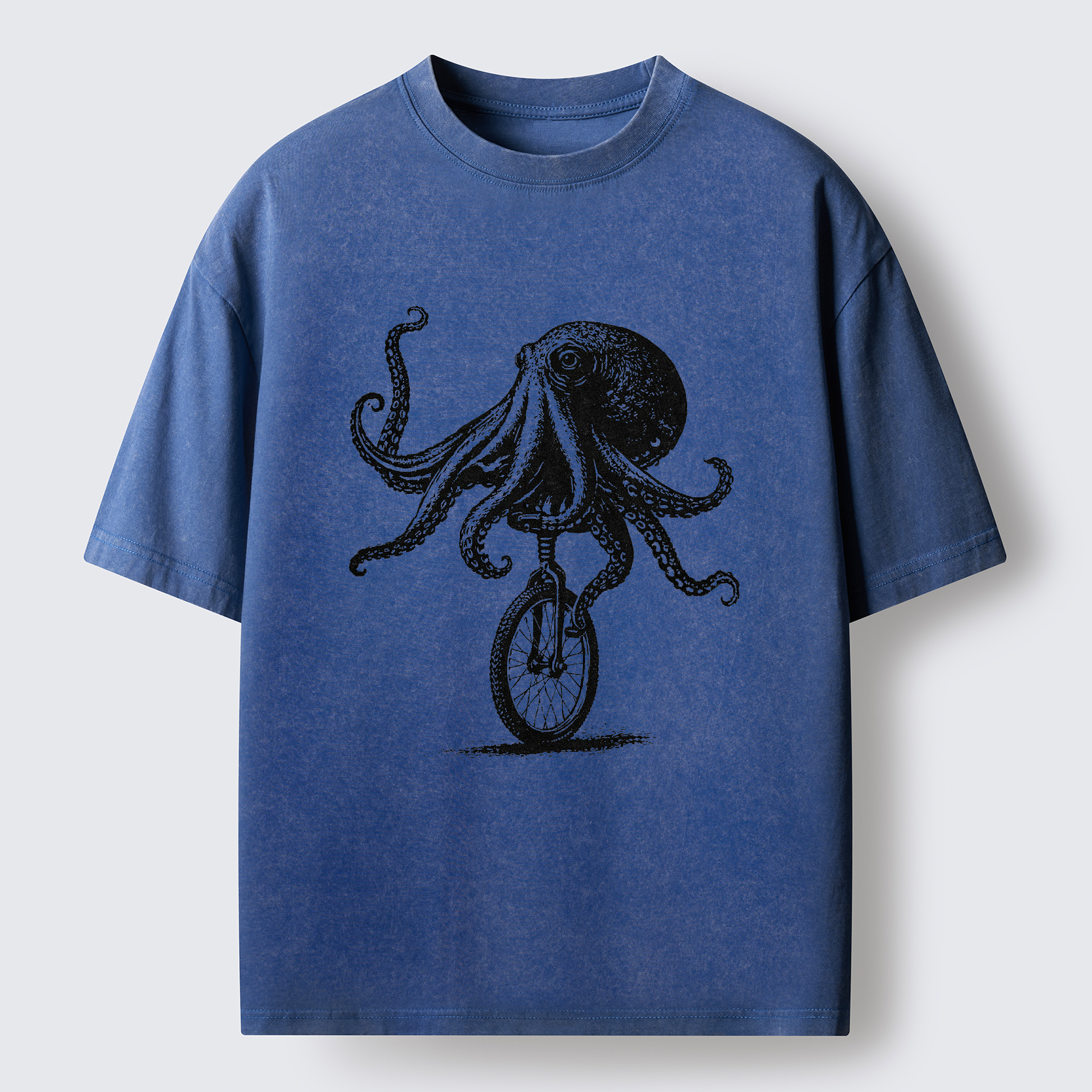 Magmoo Octopus On A Unicycle Washed T-Shirt