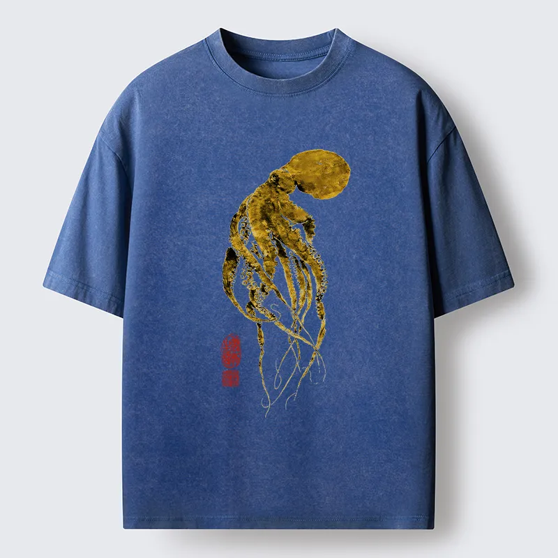 Magmoo Golden Octopus Washed T-Shirt