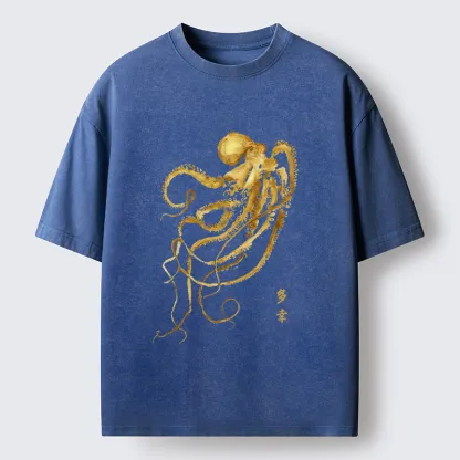 Magmoo Japan Octopus Ink Painting Washed T-Shirt