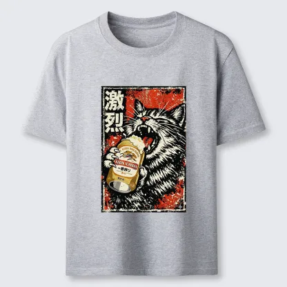 Magmoo Cat Drinking Beer Classic T-Shirt-Magmoo