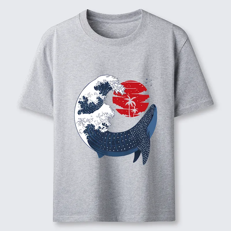 Magmoo Japanese Whale Wave Classic T-Shirt-Magmoo