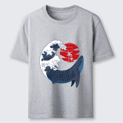 Magmoo Japanese Whale Wave Classic T-Shirt-Magmoo
