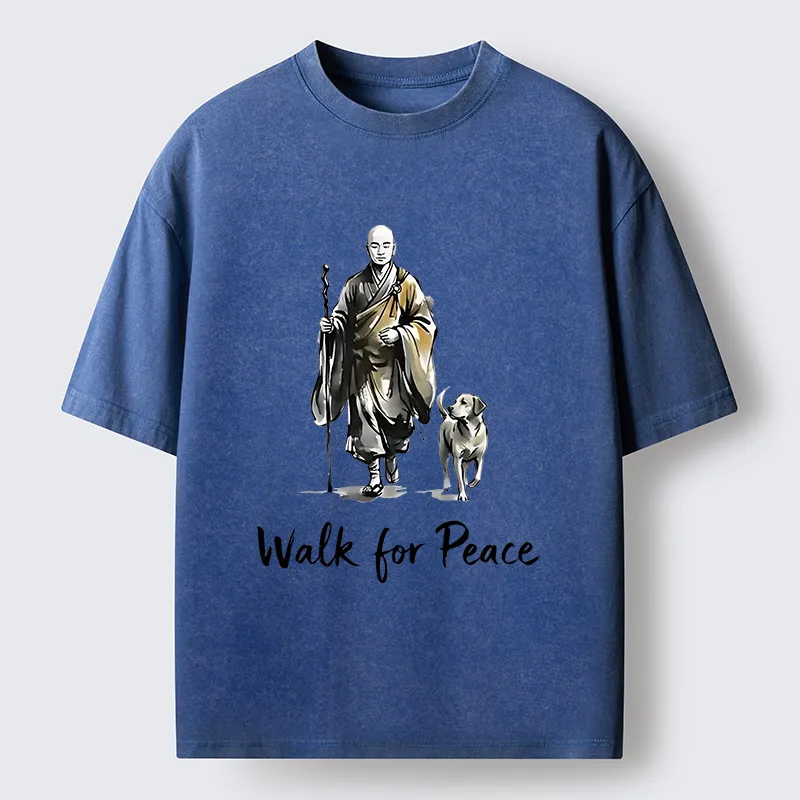 Magmoo Peace Dog Aloka Washed T-Shirt-Magmoo