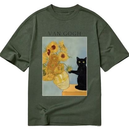 Magmoo Black Cat With Sunflowers Classic T-Shirt